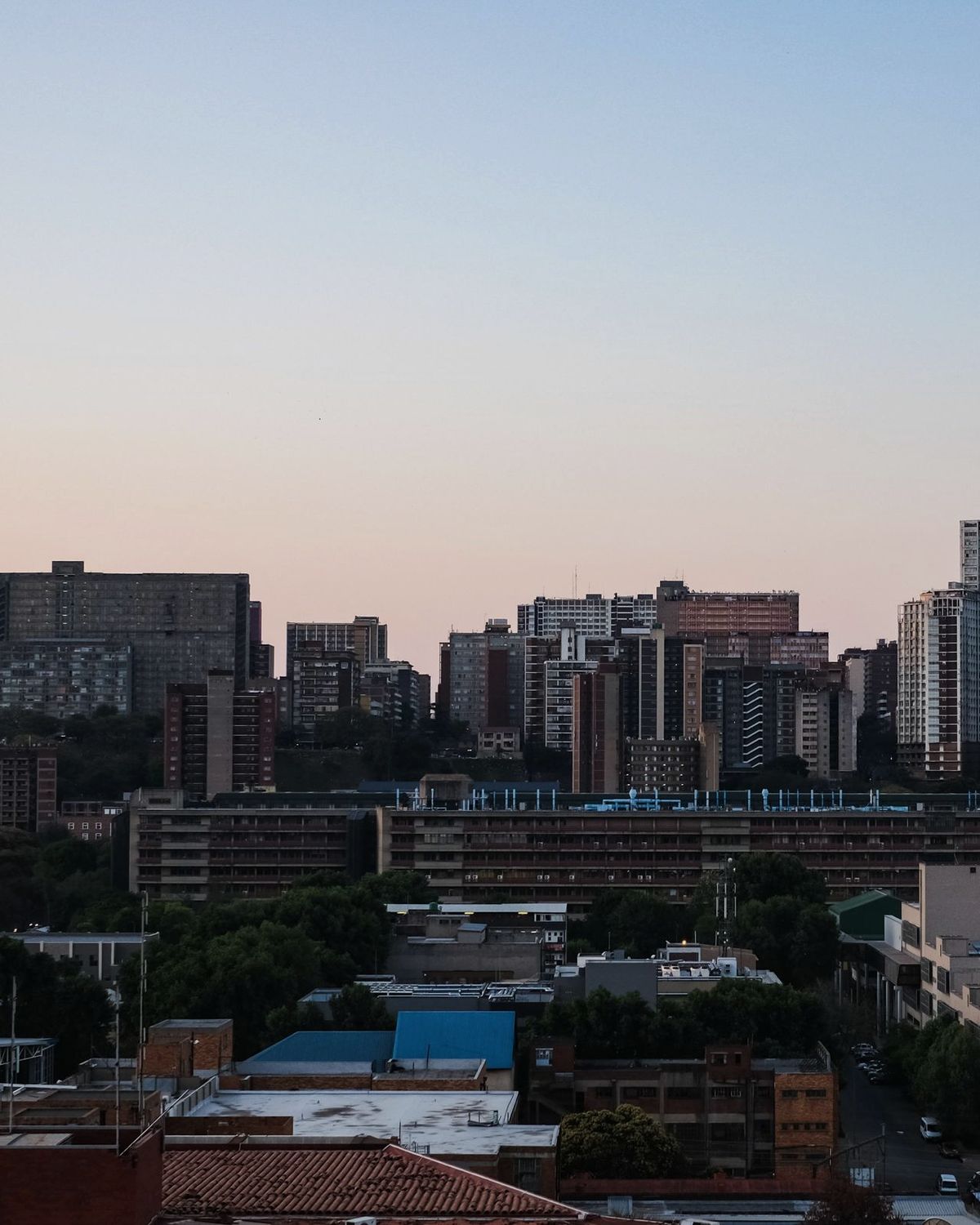 Johannesburg skyline at dusk